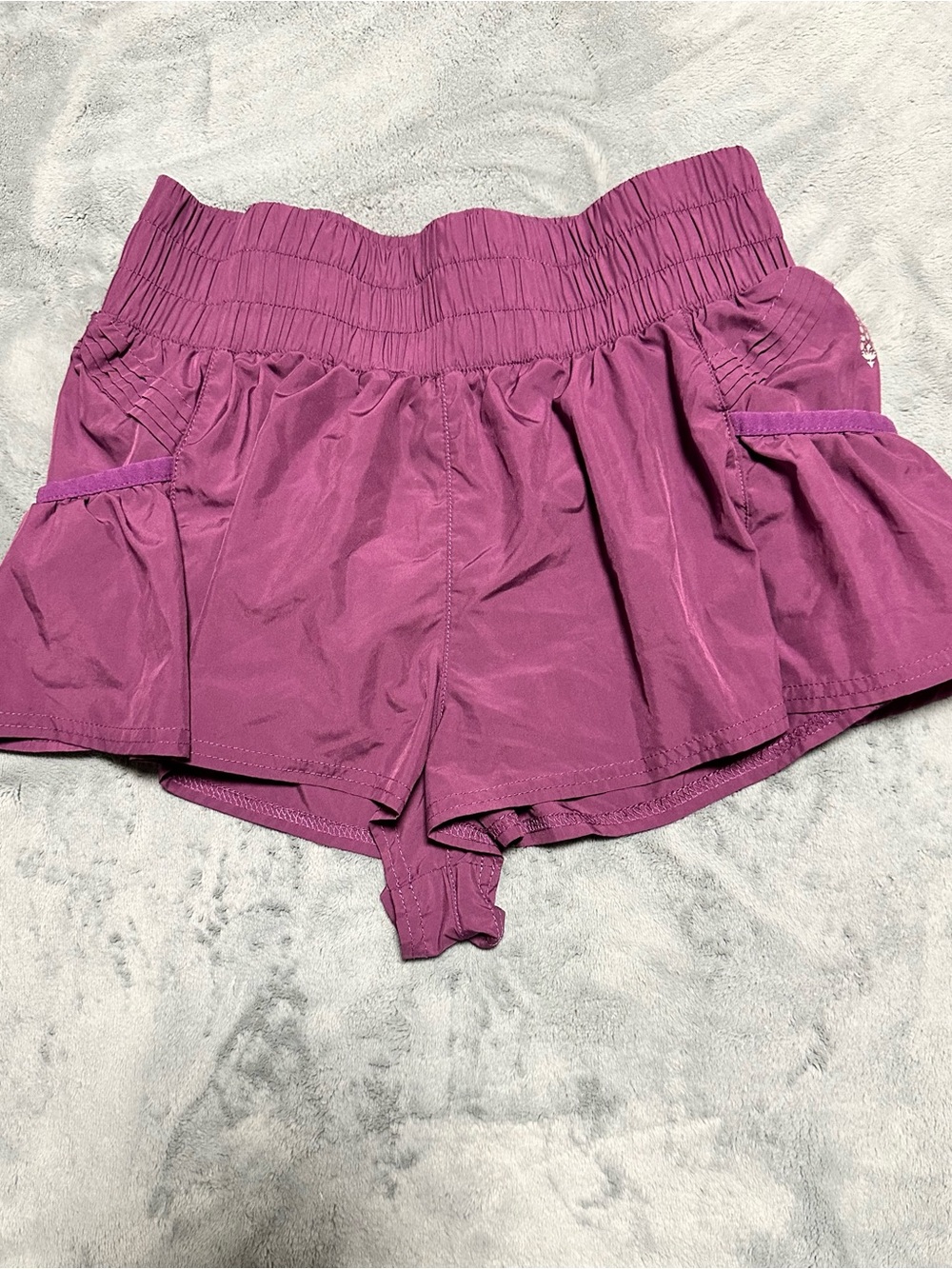Free People Women's Wine Athletic Shorts with High Waist - Picture 4 of 10